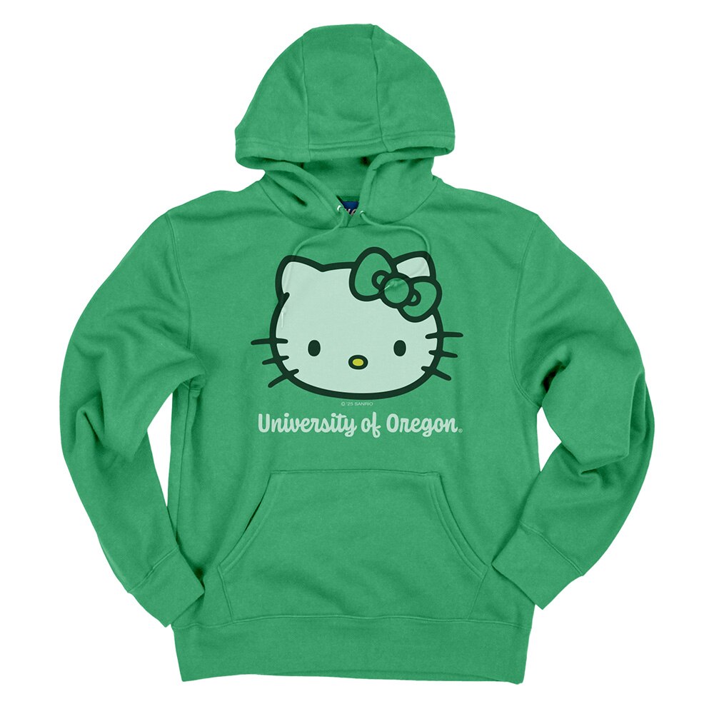 Ducks Spirit, Blue 84, Green, Hoodie, Cotton Blend, Women, Hello Kitty, Pullover, Sweatshirt, 964236